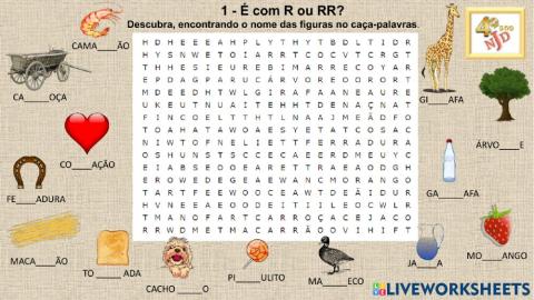 Caça-palavras R ou RR