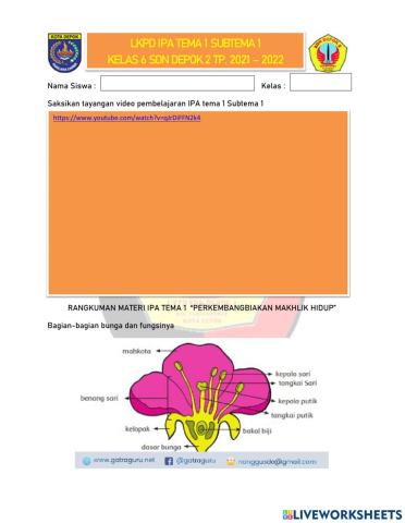 LLKPD IPA TEMA 1 KELAS 6