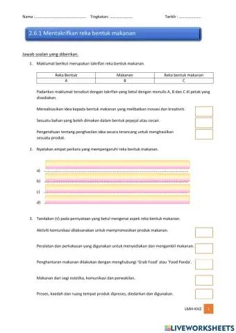 2.6.1Takrif RB Makanan