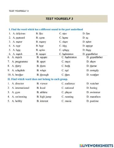 Grade 6. Unit 9 Cities in the world test yourself 3 Bui Van Vinh