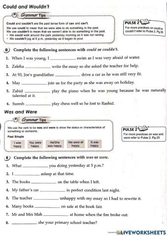 Could-couldn't, was-were