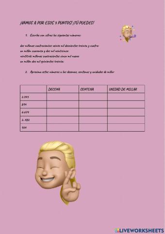 Escribir y aproximar números