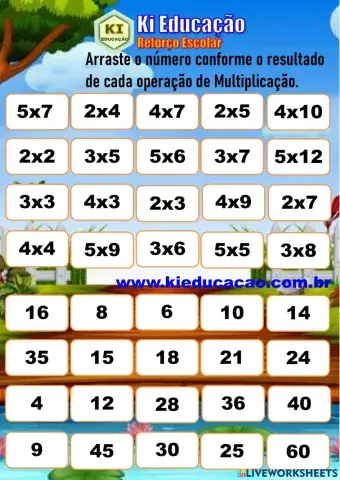 Multiplicação - Arraste 3º ano Masc.