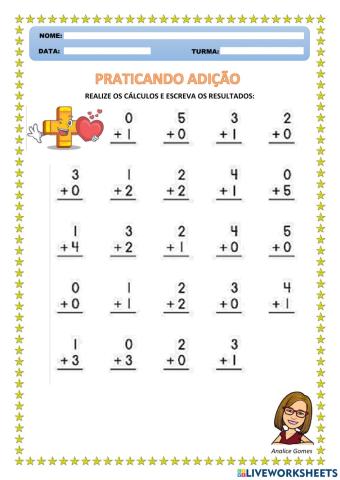Praticando Adição