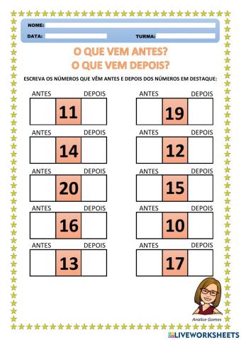 O Que Vem Antes? O Que Vem Depois?