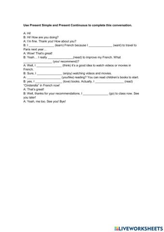 Present Simple and Present Continuous