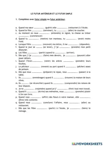 Le futur simple et le futur antérieur