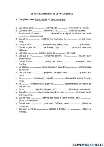 Le futur simple et le futur antérieur