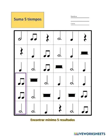 Sopa de suma de tiempos rítmicos