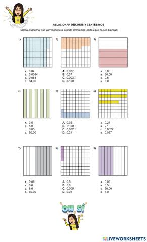 Relacionar décios y centésimos