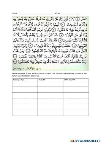 Latihan tajwid tingkatan 4