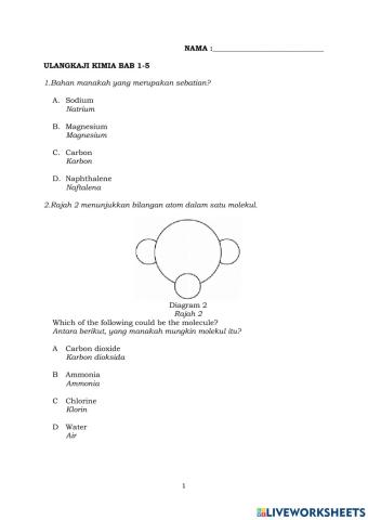Ulangkaji kimia bab 1-5(bhgn 1)