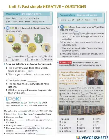 Unit 7 past simple negative-interrog