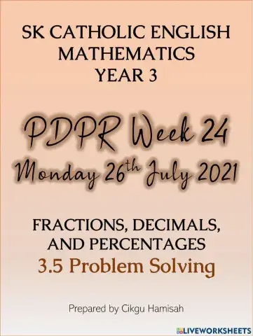 Mathematics Year 3 PdPR Week 24 Monday 26th July 2021 - UNIT 3 - 3.5 Problem Solving