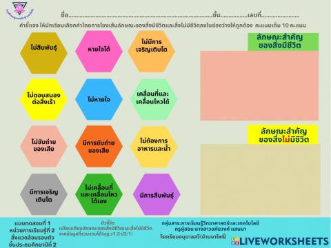 แบบทดสอบหน่วยที่ 2 ชั้นประถมศึกษาปีที่ 2