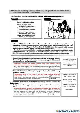 Soalan Pemahaman Ting 3