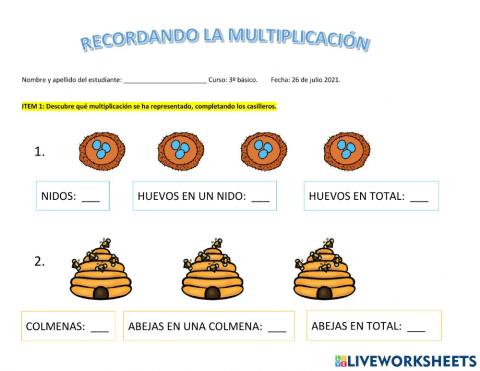 Repaso Multiplicación 3º