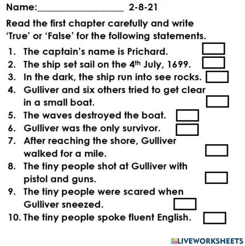 Gulliver's Travel - Chapter 1