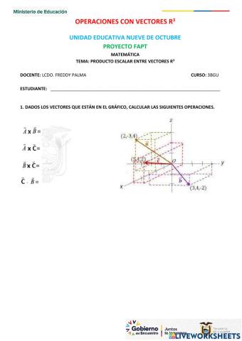 Producto escalar entre vectores R3