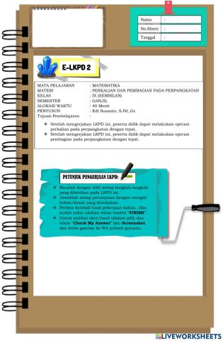 ELKPD 2 Perkalian dan Pembagian Bentuk Pangkat