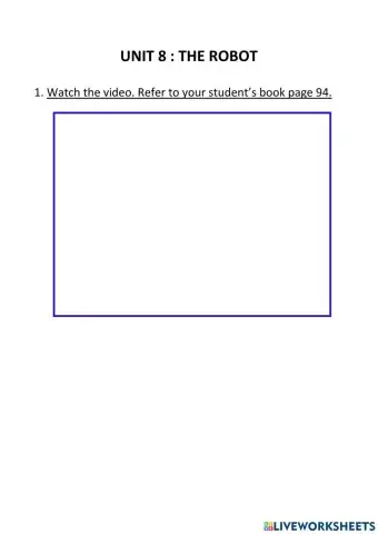 English Year 2 : The Robot