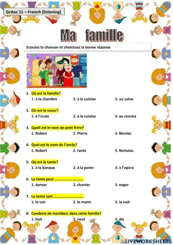 Ma famille (my family)