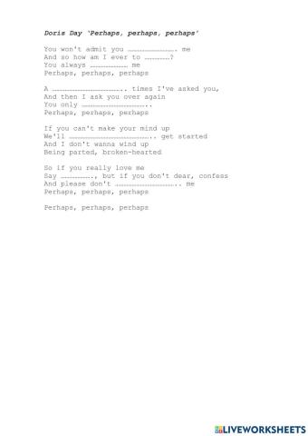 Listening song -Perhaps-