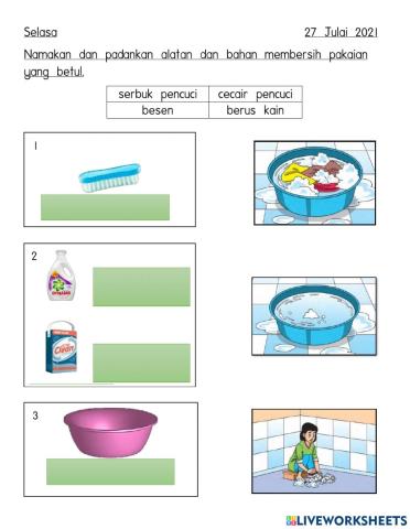 Fungsi Alatan dan Bahan Membersih Pakaian