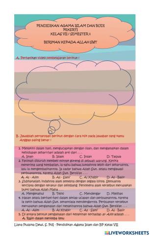 Bab 1 - beriman kepada Allah swt