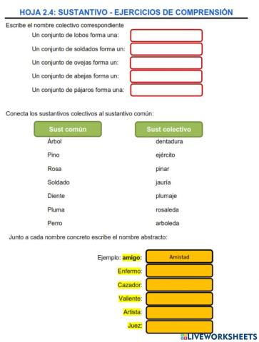 Nombre o sustantivo -Ejercicios