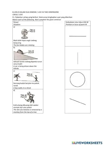 Two-dimensional loci in daily life
