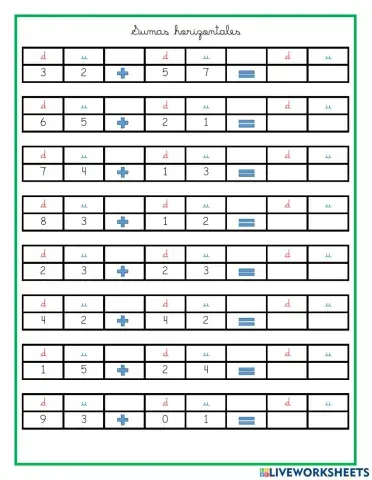 Sumas horizontales 1