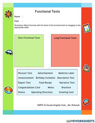 English Functional Text