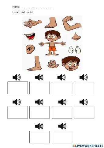 Parts of Body (Listening Activity) - Year 2