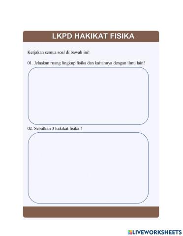 Lkpd Hakikat Fisika