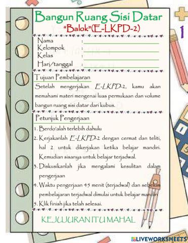 Bangun Ruang Sisi Datar-Balok