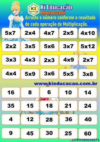 Multiplicação - Arraste 3º ano Fem