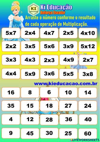 Multiplicação - Arraste 4º ano Fem