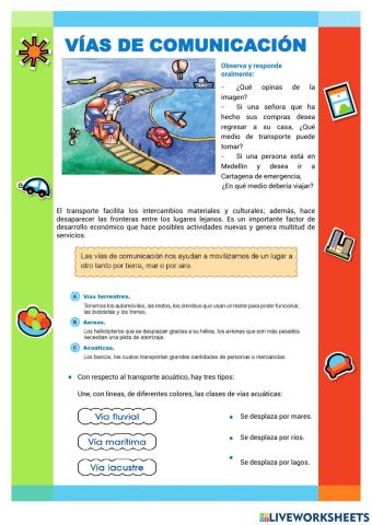 Actividad práctica vías de comunicación
