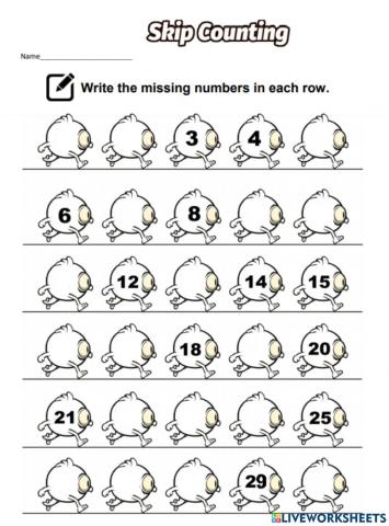 Counting from 1 to 30