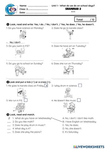 NIK 2. Unit 1. WS. Grammar 2