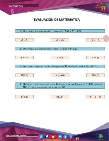 Distancia entre dos puntos y punto medio