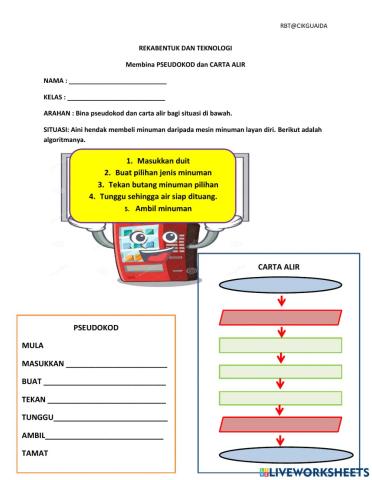 Membina pseudokod dan carta alir