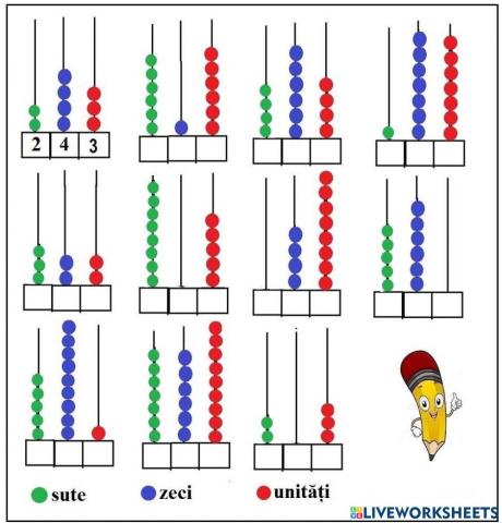 Numerele naaturale de la 0 la 1000