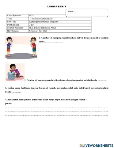 Tema 1 Indahnya kebersamaan