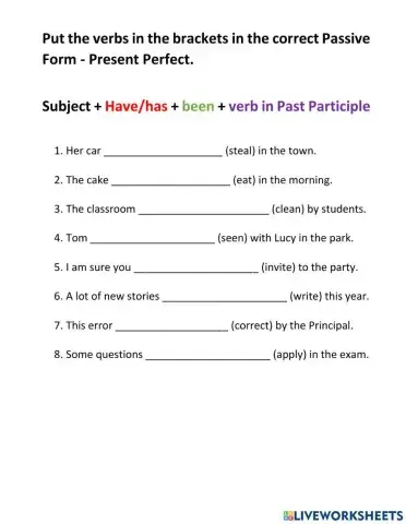 Passive voice Present perfect