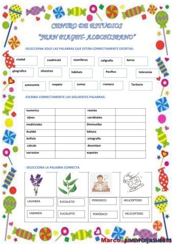 Ejercicio de ortografía