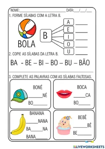Atividades com sílabas
