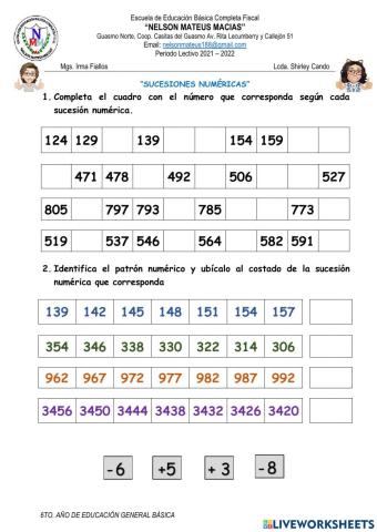 Sucesiones numéricas