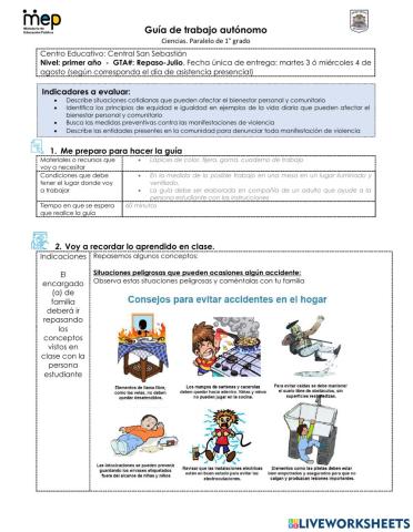 Guía de Trabajo Ciencias: Tipos de Abusos